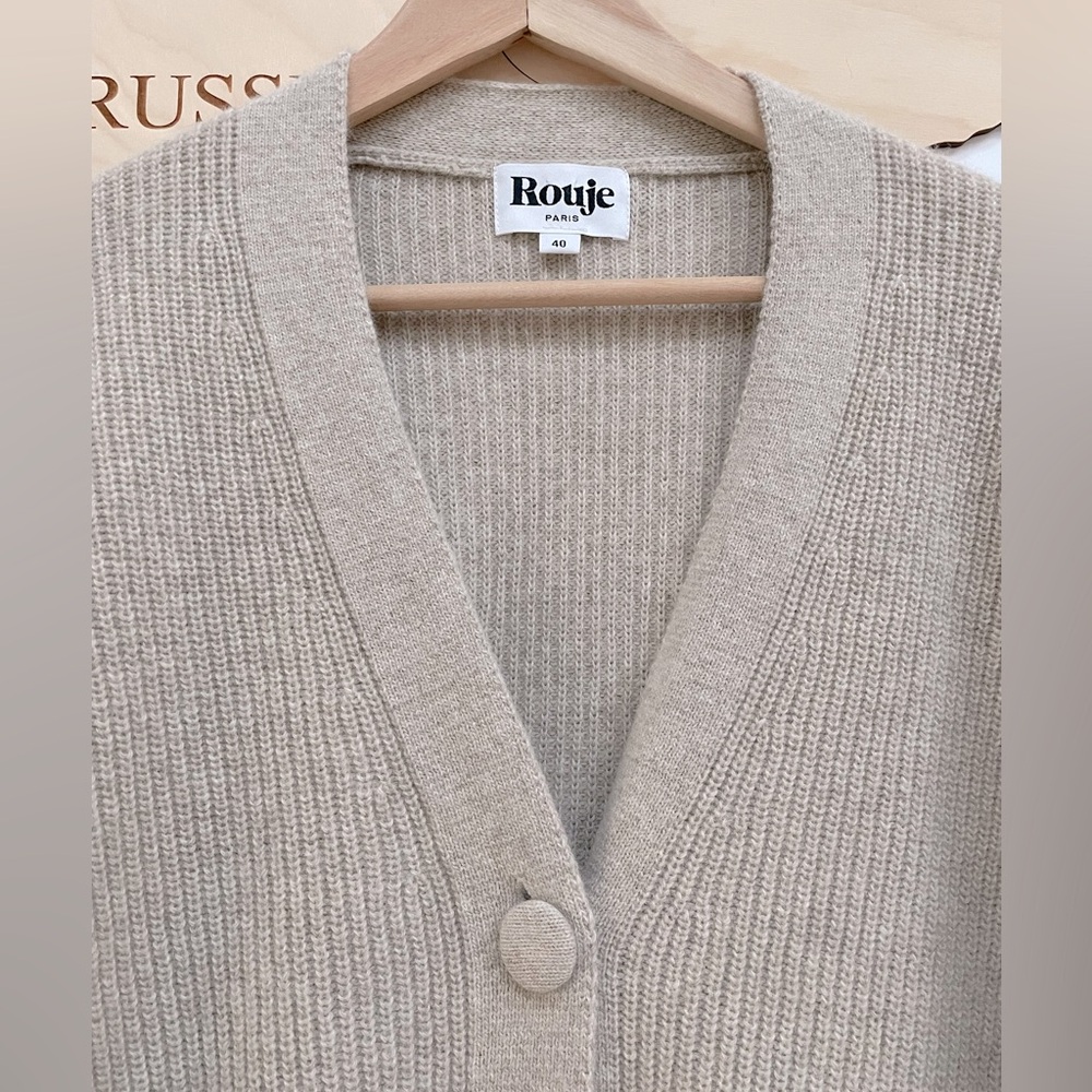 Rouje Beige Cassiopee Cardigan, size FR 40 - Picture 7 of 11